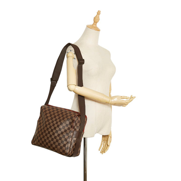 ルイ ヴィトン ダミエ  ナヴィグリオ  斜め掛け ショルダーバッグ N45255 ブラウン PVC レザー レディース LOUIS VUITTON 【中古】
