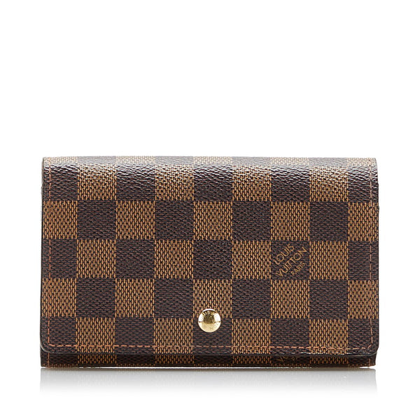 ルイ ヴィトン ダミエ トレゾール 二つ折り財布 N61736 ブラウン PVC レザー レディース LOUIS VUITTON 【中古】