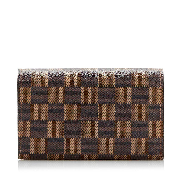 ルイ ヴィトン ダミエ トレゾール 二つ折り財布 N61736 ブラウン PVC レザー レディース LOUIS VUITTON 【中古】