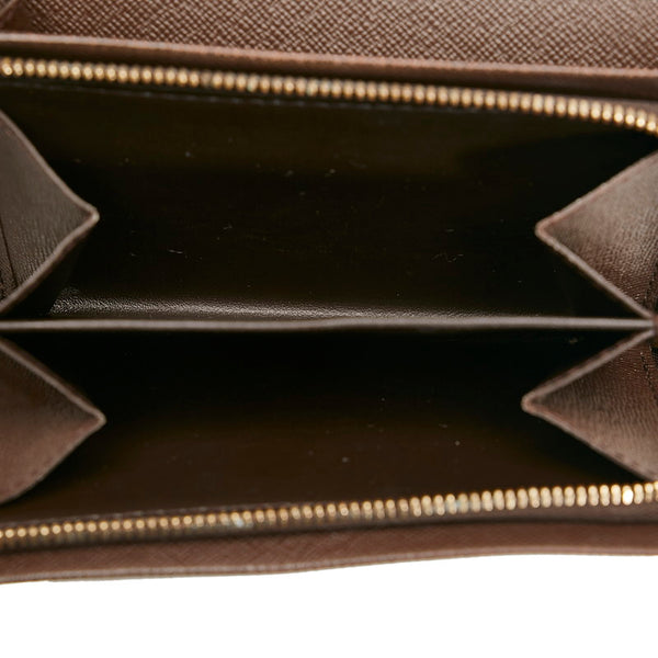 ルイ ヴィトン ダミエ トレゾール 二つ折り財布 N61736 ブラウン PVC レザー レディース LOUIS VUITTON 【中古】
