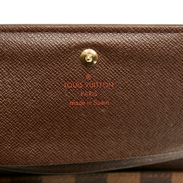 ルイ ヴィトン ダミエ トレゾール 二つ折り財布 N61736 ブラウン PVC レザー レディース LOUIS VUITTON 【中古】