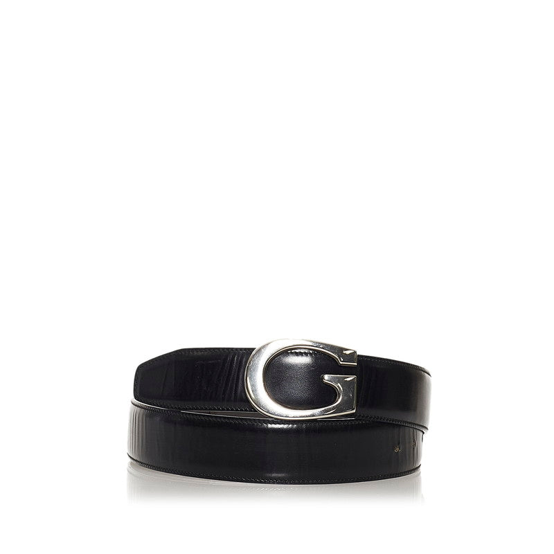 グッチ Gバックル 036 394 ブラック レザー ベルト レディース GUCCI 【中古】