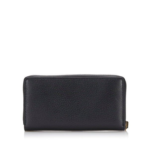 グッチ アニマリエ ビー 蜂 ラウンドファスナー 長財布 523667 ブラック レザー レディース GUCCI 【中古】