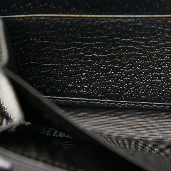 グッチ アニマリエ ビー 蜂 ラウンドファスナー 長財布 523667 ブラック レザー レディース GUCCI 【中古】