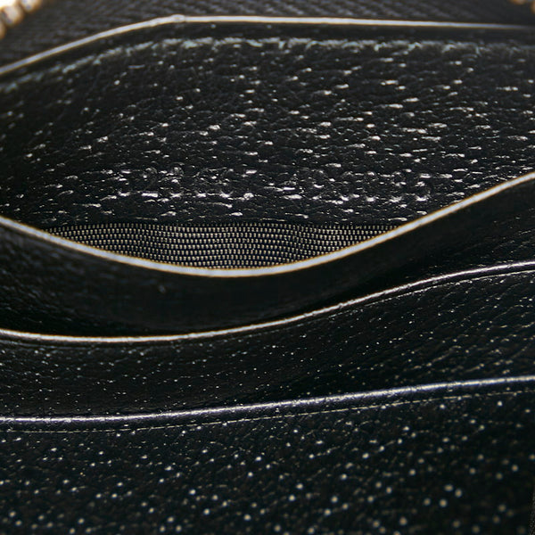 グッチ アニマリエ ビー 蜂 ラウンドファスナー 長財布 523667 ブラック レザー レディース GUCCI 【中古】