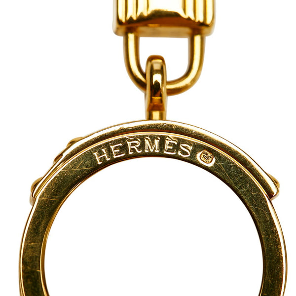 エルメス ケリー カデナモチーフ スカーフリング ゴールド ブラック メッキ レザー レディース HERMES 【中古】