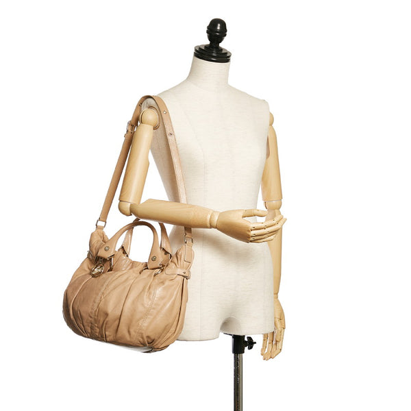 セリーヌ ハンドバッグ ショルダーバッグ 2WAY ベージュ レザー レディース CELINE 【中古】