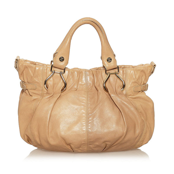 セリーヌ ハンドバッグ ショルダーバッグ 2WAY ベージュ レザー レディース CELINE 【中古】