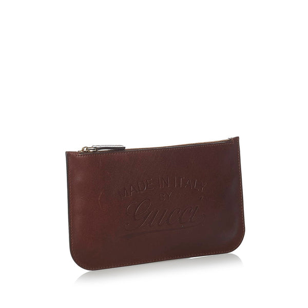 グッチ 付属ポーチ ブラウン レザー ポーチ レディース GUCCI 【中古】