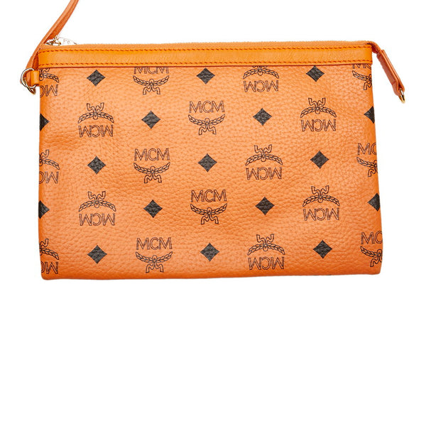 エム シー エム ヴィセトス オレンジ レザー トートバッグ レディース MCM 【中古】