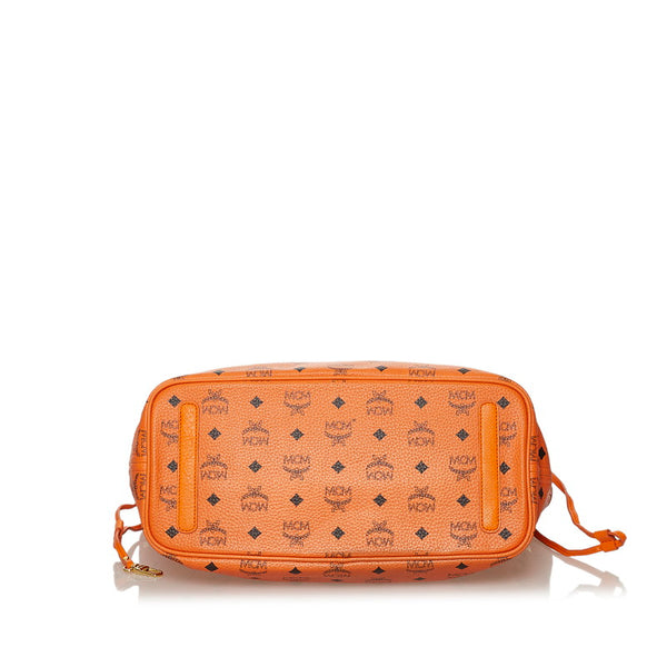 エム シー エム ヴィセトス オレンジ レザー トートバッグ レディース MCM 【中古】