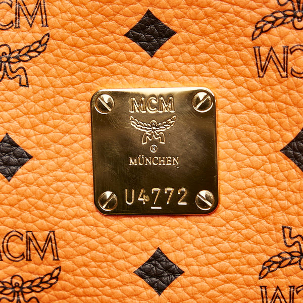 エム シー エム ヴィセトス オレンジ レザー トートバッグ レディース MCM 【中古】