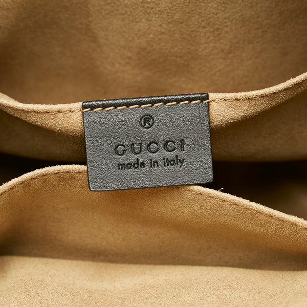 グッチ GGスモール パドロック チェーン ショルダーバッグ 498156 ベージュ ブラック レザー PVC レディース GUCCI 【中古】