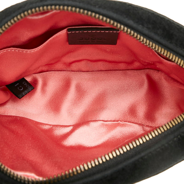 グッチ GGマーモント ウエストバッグ 476434 ブラック スウェード レザー レディース GUCCI 【中古】