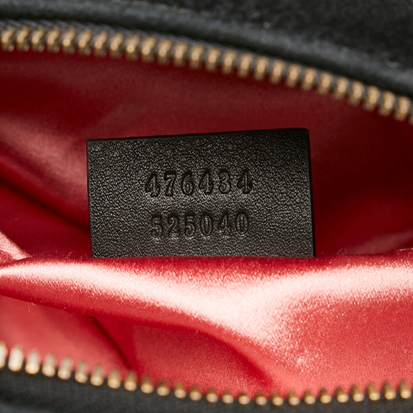 グッチ GGマーモント ウエストバッグ 476434 ブラック スウェード レザー レディース GUCCI 【中古】