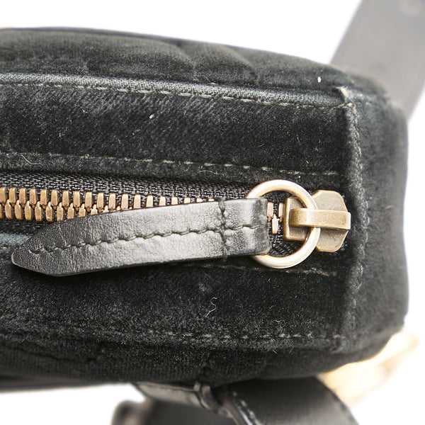 グッチ GGマーモント ウエストバッグ 476434 ブラック スウェード レザー レディース GUCCI 【中古】