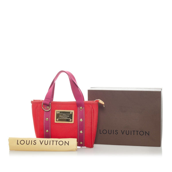ルイ ヴィトン アンティグア カバPM ハンドバッグ M40037 ルージュ キャンバス レディース LOUIS VUITTON 【中古】