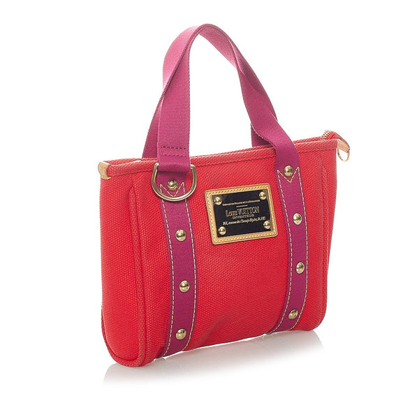ルイ ヴィトン アンティグア カバPM ハンドバッグ M40037 ルージュ キャンバス レディース LOUIS VUITTON 【中古】