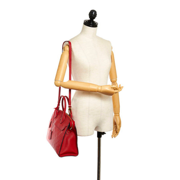 ルイ ヴィトン アンプラント ポンヌフMM ハンドバッグ ショルダーバッグ 2way M41749 スカーレット レザー レディース LOUIS VUITTON 【中古】