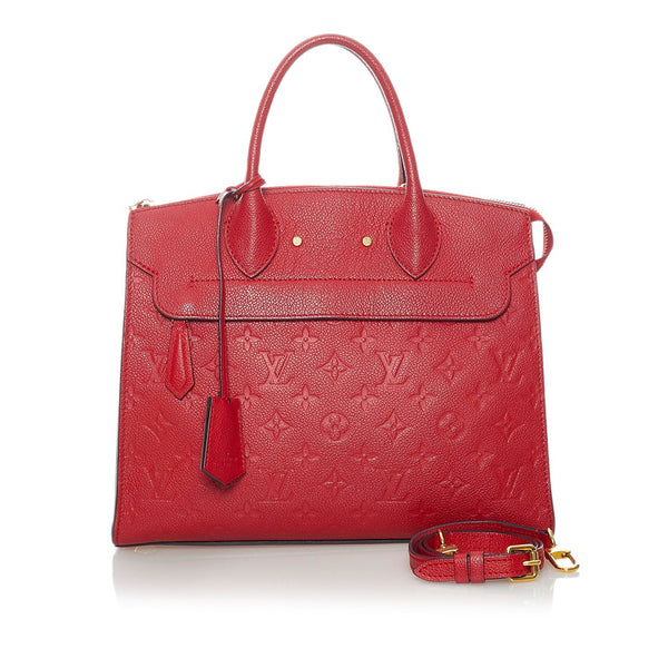 ルイ ヴィトン アンプラント ポンヌフMM ハンドバッグ ショルダーバッグ 2way M41749 スカーレット レザー レディース LOUIS VUITTON 【中古】