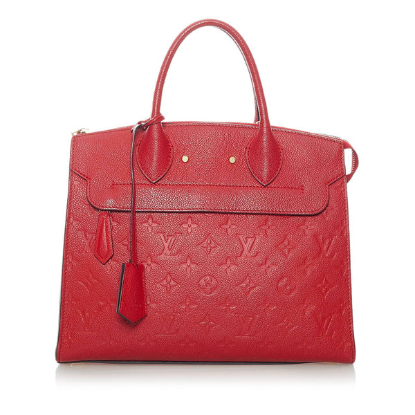 ルイ ヴィトン アンプラント ポンヌフMM ハンドバッグ ショルダーバッグ 2way M41749 スカーレット レザー レディース LOUIS VUITTON 【中古】