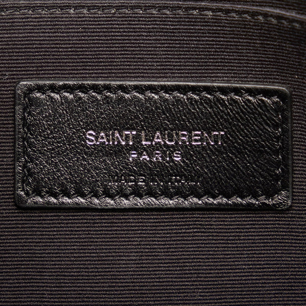 サンローラン ワッペン セカンドバッグ クラッチバッグ ブラック レザー メンズ SAINT LAURENT 【中古】