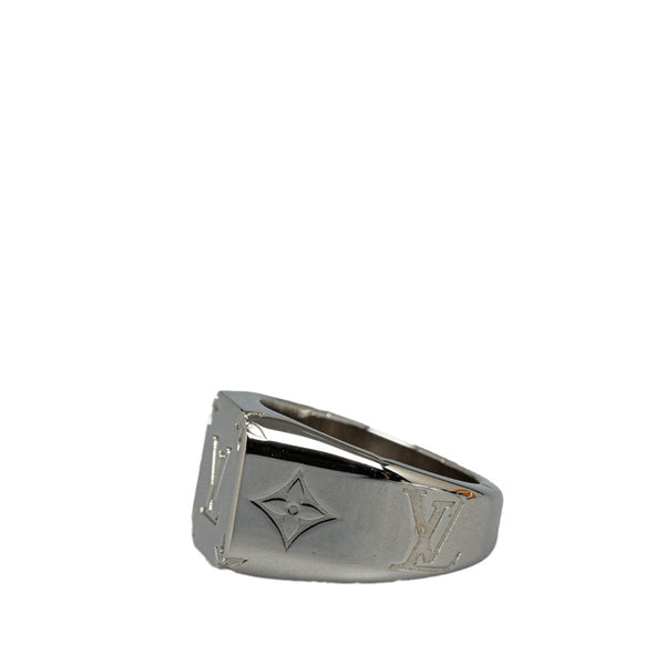 ルイ ヴィトン モノグラム シグネット リング 指輪 21号 M62488 シルバー メタル メンズ LOUIS VUITTON 【中古】