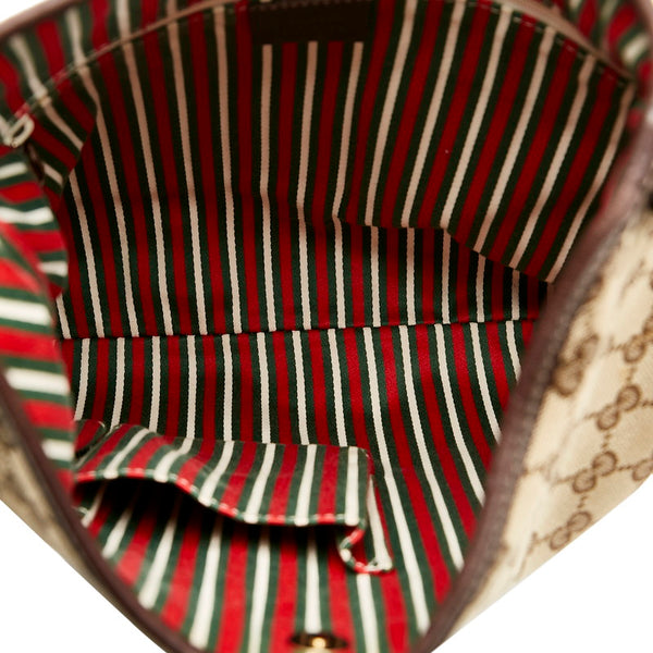 グッチ GGキャンバス ワンショルダーバッグ ハンドバッグ 169947 ブラウン ベージュ キャンバス レザー レディース GUCCI 【中古】