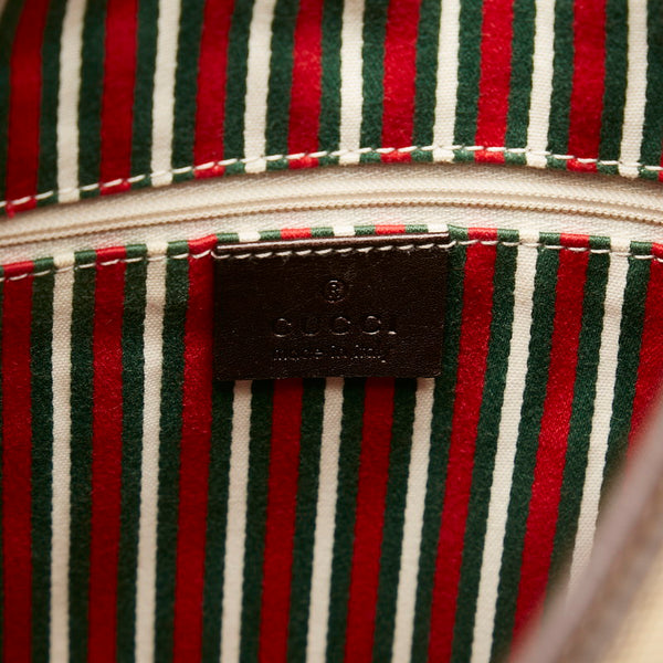 グッチ GGキャンバス ワンショルダーバッグ ハンドバッグ 169947 ブラウン ベージュ キャンバス レザー レディース GUCCI 【中古】