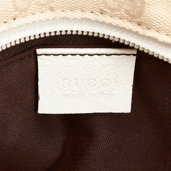 グッチ GGキャンバス シェリーライン トートバッグ 131231 ホワイト キャンバス レザー レディース GUCCI 【中古】