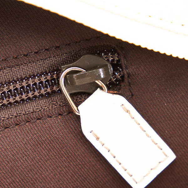 グッチ GGキャンバス シェリーライン トートバッグ 131231 ホワイト キャンバス レザー レディース GUCCI 【中古】