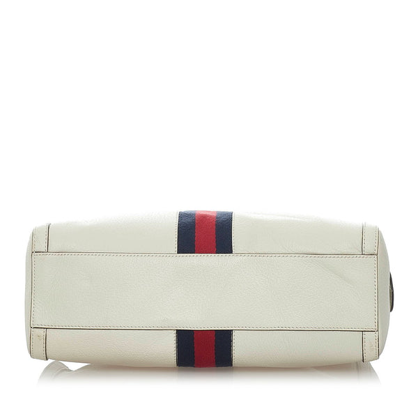 グッチ シェリーライン オフディア ボストンバッグ ショルダーバッグ 2WAY 524532 ホワイト レザー レディース GUCCI 【中古】