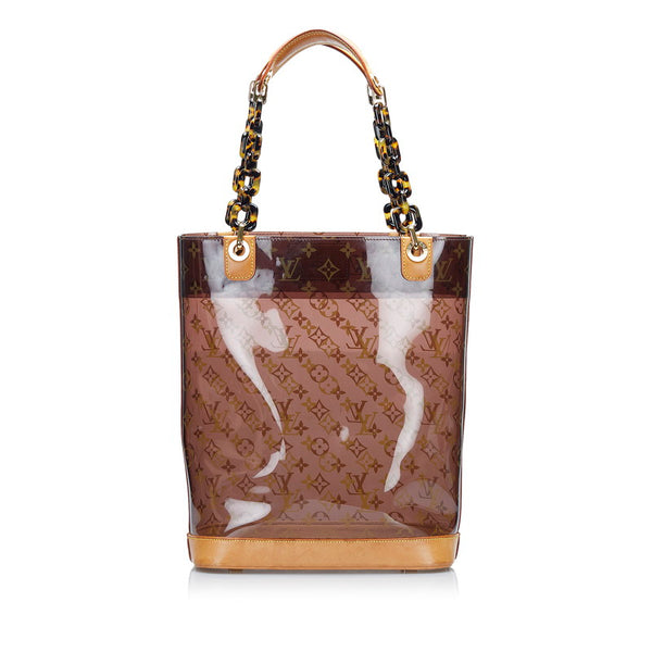ルイ ヴィトン モノグラム カバアンブルMM トートバッグ M92501 ブラウン ビニール ヌメ革 レディース LOUIS VUITTON 【中古】
