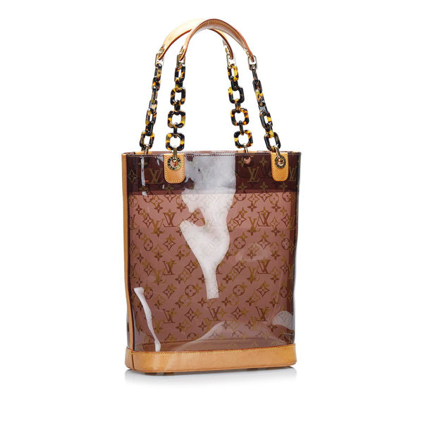 ルイ ヴィトン モノグラム カバアンブルMM トートバッグ M92501 ブラウン ビニール ヌメ革 レディース LOUIS VUITTON 【中古】