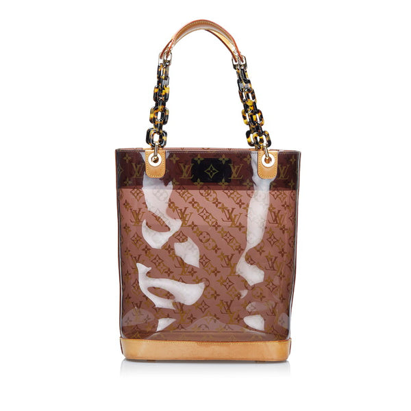 ルイ ヴィトン モノグラム カバアンブルMM トートバッグ M92501 ブラウン ビニール ヌメ革 レディース LOUIS VUITTON 【中古】