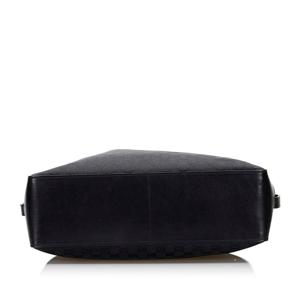 グッチ GGキャンバス ハンドバッグ トートバッグ 106251 ブラック キャンバス レザー レディース GUCCI 【中古】