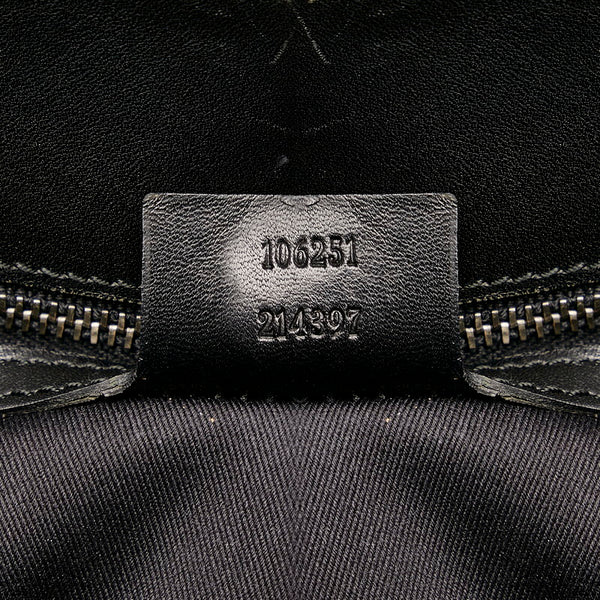 グッチ GGキャンバス ハンドバッグ トートバッグ 106251 ブラック キャンバス レザー レディース GUCCI 【中古】