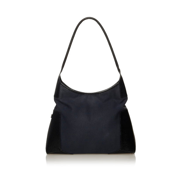 サルヴァトーレフェラガモ 肩掛け ショルダーバッグ AU-21 1208 ネイビー ブラック キャンバス レザー レディース Salvatore Ferragamo 【中古】