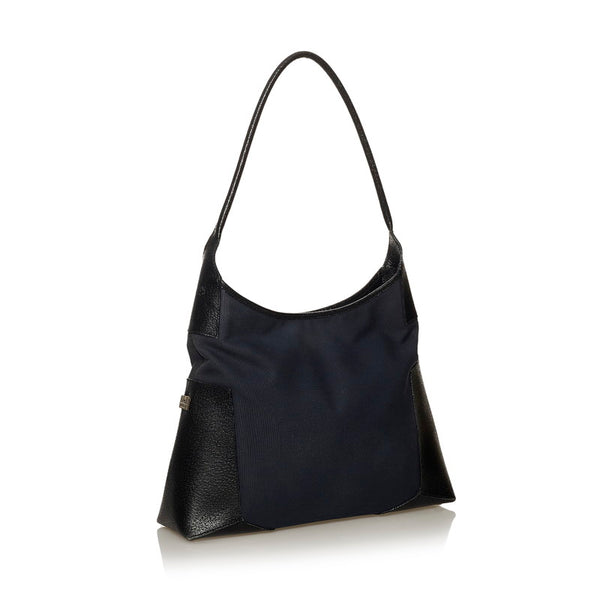 サルヴァトーレフェラガモ 肩掛け ショルダーバッグ AU-21 1208 ネイビー ブラック キャンバス レザー レディース Salvatore Ferragamo 【中古】