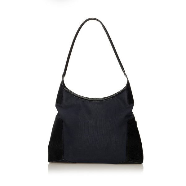 サルヴァトーレフェラガモ 肩掛け ショルダーバッグ AU-21 1208 ネイビー ブラック キャンバス レザー レディース Salvatore Ferragamo 【中古】