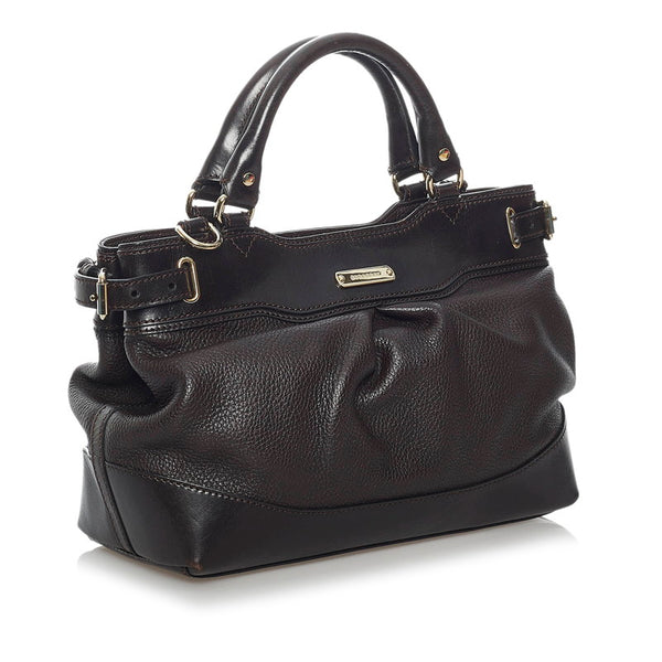 バーバリー ノバチェック ハンドバッグ ショルダーバッグ 2way ブラウン レザー レディース BURBERRY 【中古】