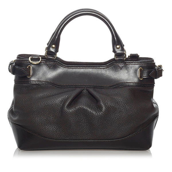 バーバリー ノバチェック ハンドバッグ ショルダーバッグ 2way ブラウン レザー レディース BURBERRY 【中古】