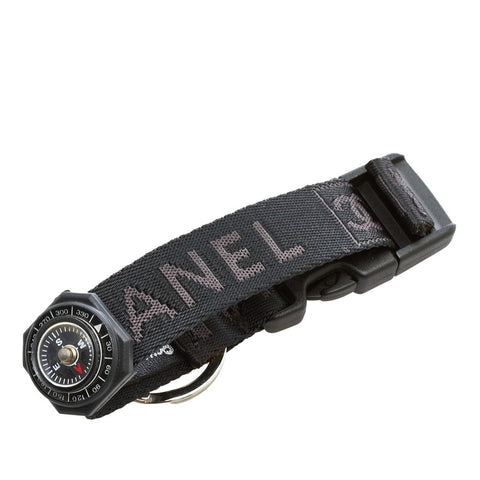 シャネル スポーツ 方位磁石付き ブレスレット コンパス キーリング ブラック ナイロン レディース CHANEL 【中古】