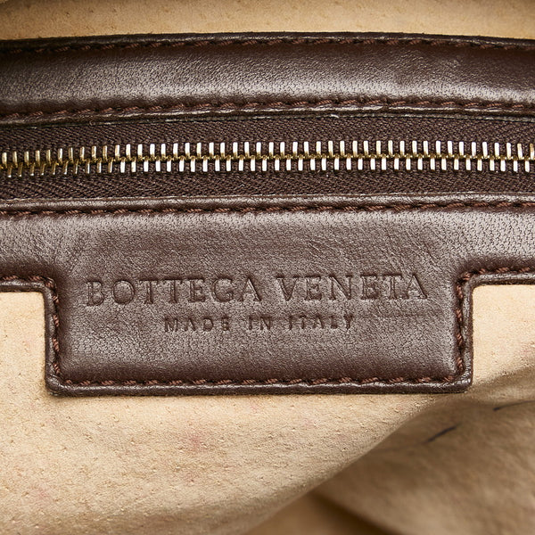 ボッテガヴェネタ イントレチャート 173398 ブラウン レザー ハンドバッグ レディース BOTTEGAVENETA 【中古】