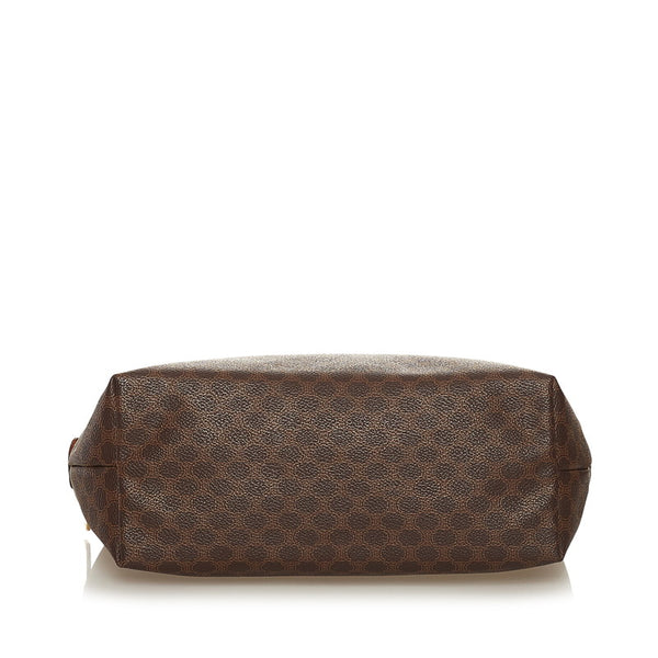 セリーヌ マカダム ポーチ ブラウン PVC レザー レディース CELINE 【中古】