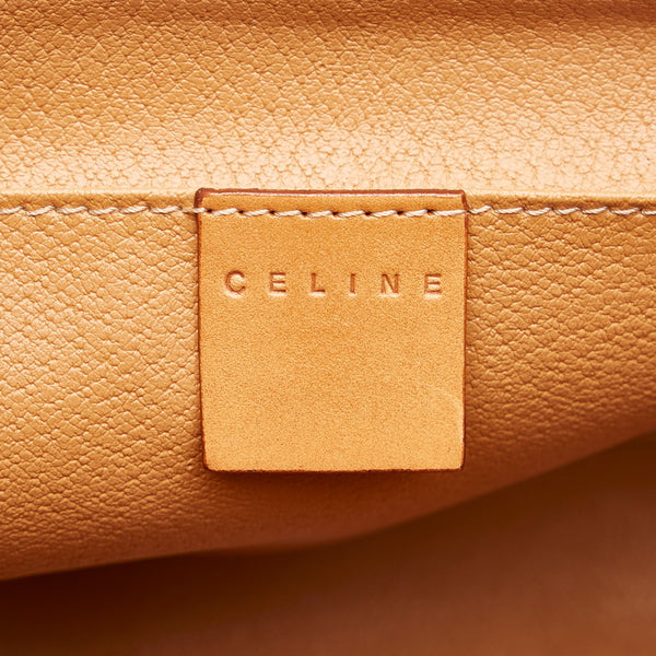 セリーヌ マカダム ポーチ ブラウン PVC レザー レディース CELINE 【中古】