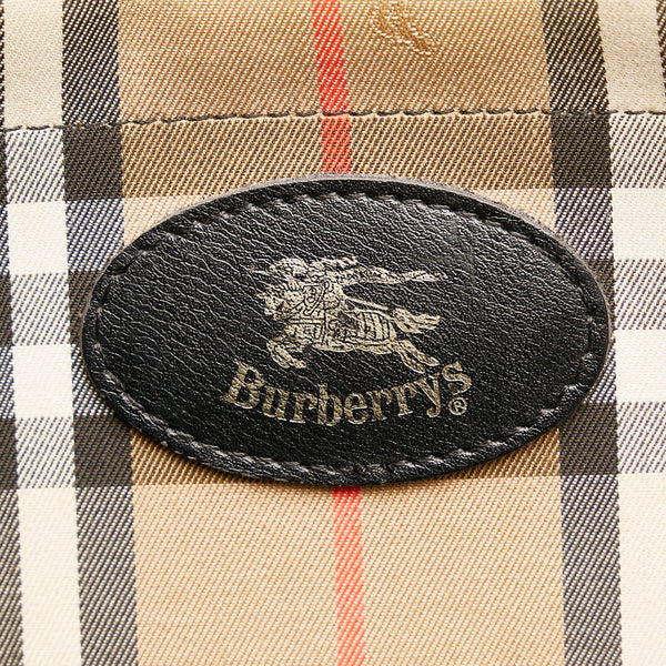 バーバリー ノバチェック シャドーホース ボストンバッグ トラベルバッグ  ベージュ キャンバス レザー レディース BURBERRY 【中古】