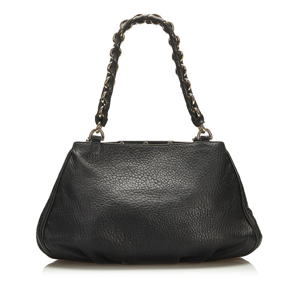 フェンディ チェーン ショルダーバッグ ハンドバッグ 8BR615 ブラック レザー レディース FENDI 【中古】