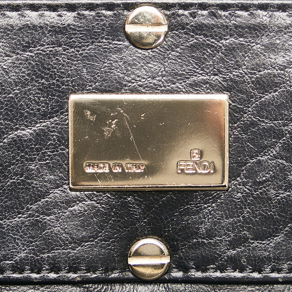 フェンディ チェーン ショルダーバッグ ハンドバッグ 8BR615 ブラック レザー レディース FENDI 【中古】
