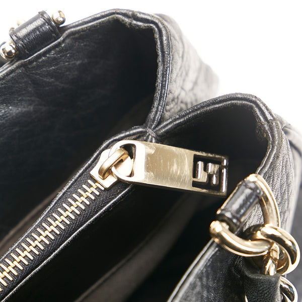 フェンディ チェーン ショルダーバッグ ハンドバッグ 8BR615 ブラック レザー レディース FENDI 【中古】